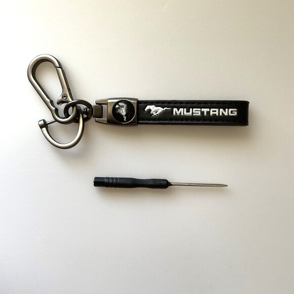 MUSTANG KEYCHAIN GENUINE LEATHER CAR FOB KEYS - Picture 5 of 10